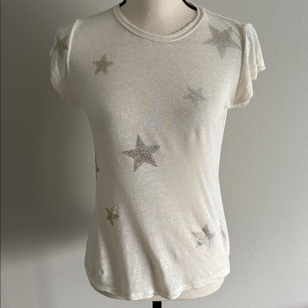 Zadig & Voltaire Skinny Stars Strass Crystal top, XS
